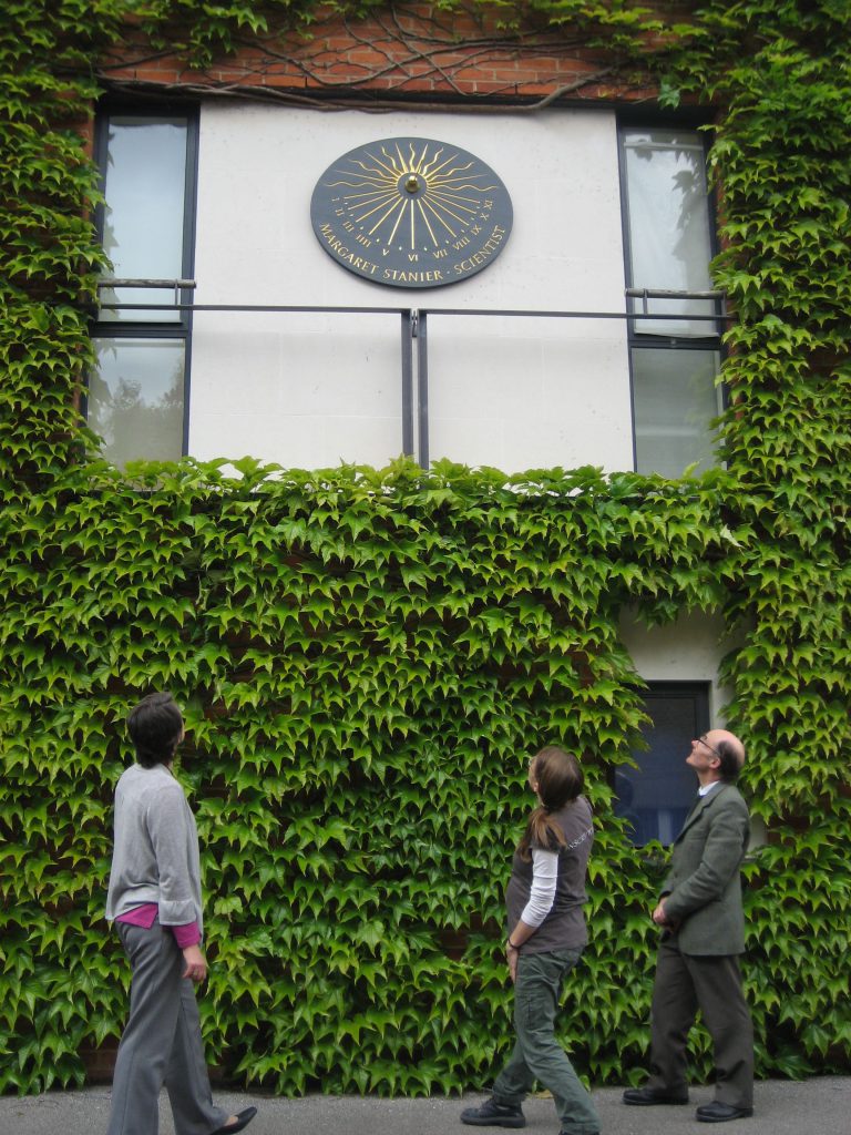 Sundial fixed onto the wall of the 